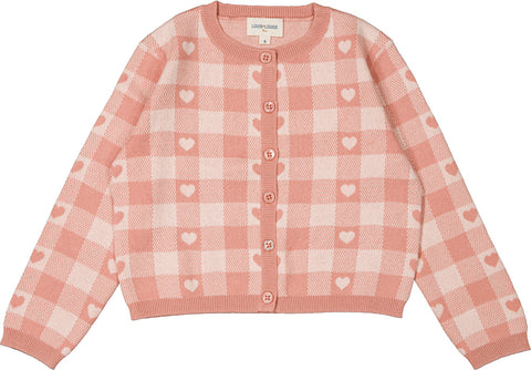 Louis Louise Pink Heart Knitted Mayo Cardigan