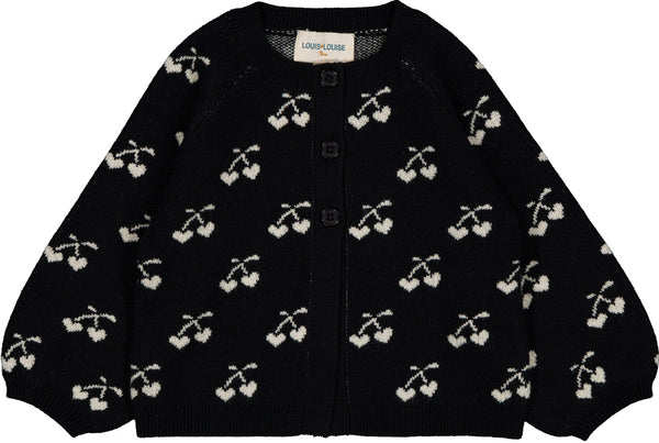 Louis Louise Black Cherry Gulash Baby Cardigan