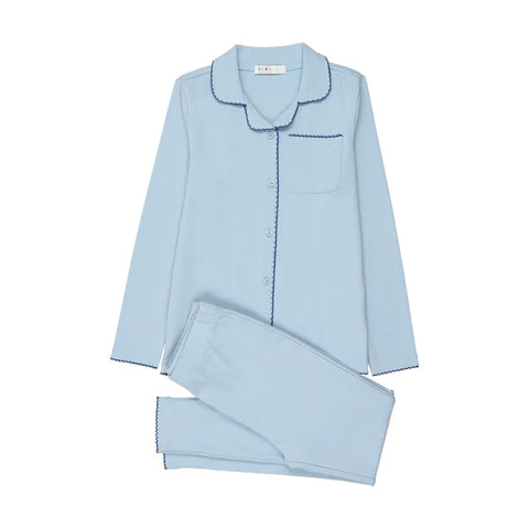 Coco Blanc Sky Blue Cotton Grandpa Pjs