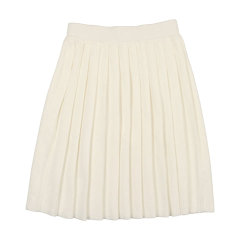 Coco Blanc Ivory Knit Pleated Skirt