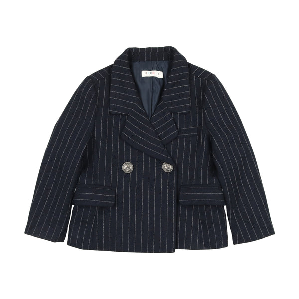 Coco Blanc Navy Pinstripe Boys Blazer