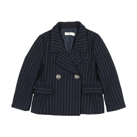 Coco Blanc Navy Pinstripe Boys Blazer