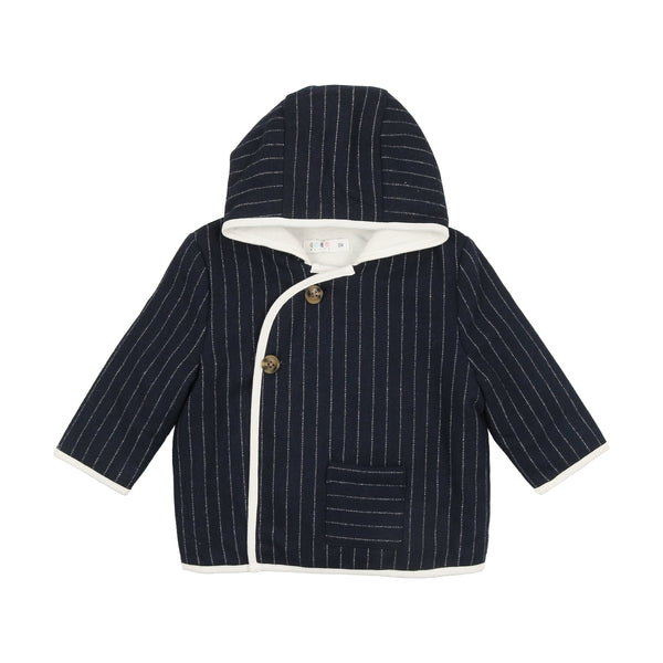 Coco Blanc Navy Pinstripe Baby Coat