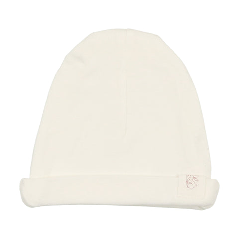 Lilette White Bunny with Flower Cotton Beanie