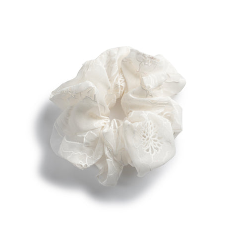 Halo Luxe White Cotton Candy Organza Scrunchie