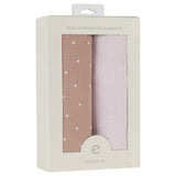 Ely's & Co Mauve Tulip+ Stripes Muslin Swaddle Pack