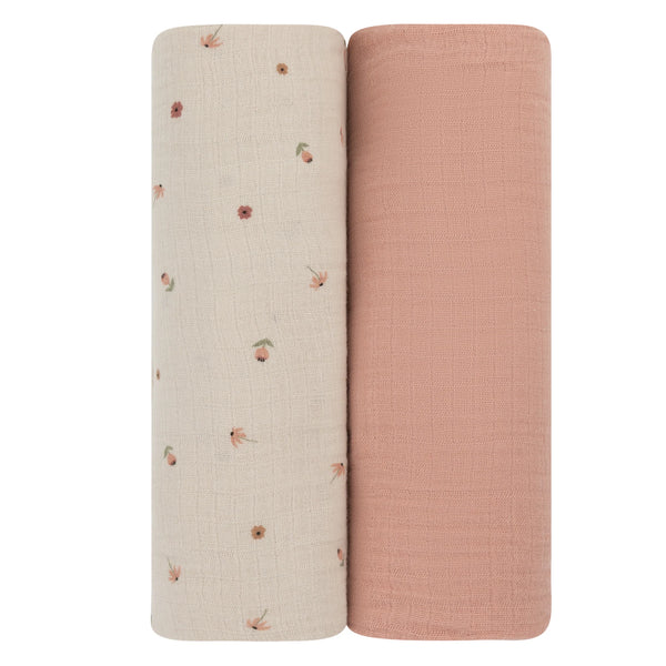 Ely's & Co Garden Flowers + Pink Peony Muslin Swaddle Pack