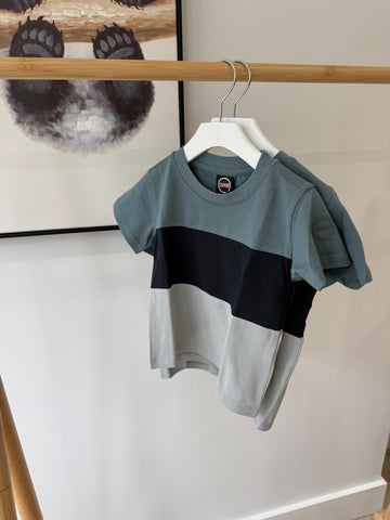 Colmar Railway/Navy/Aluminum Color Block Piquet T-shirt