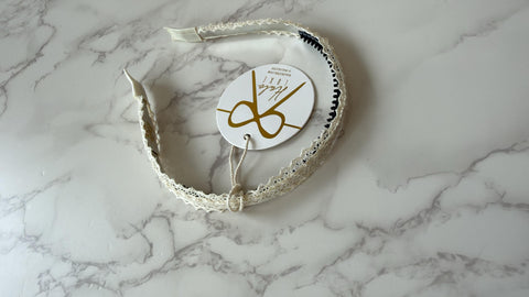 Halo Luxe Ivory Ivy Scalloped Lace Headband