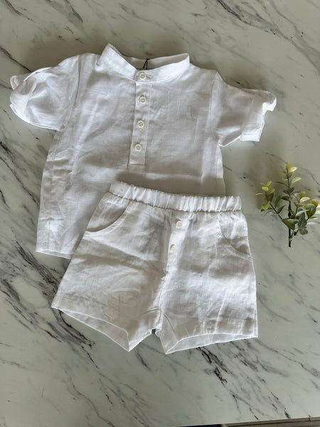 Yell-Oh Baby Off White Linen Tunic