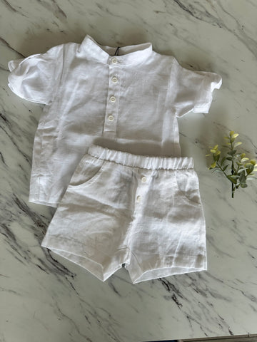 Yell-Oh Baby Off White Linen Tunic