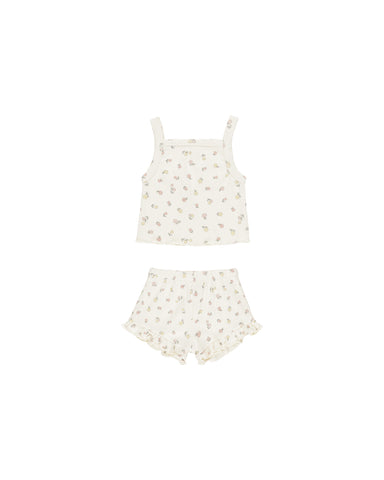 Quincy Mae Ivory Fleur Evie Tank + Shortie Set