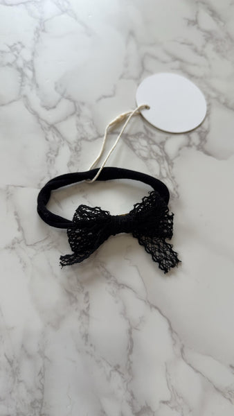 Halo Luxe Black Ivy Scalloped Lace Baby Headband