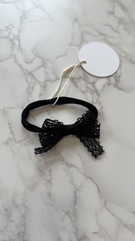 Halo Luxe Black Ivy Scalloped Lace Baby Headband