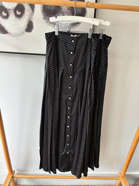 Coco Blanc Black/White Polka Dot Pleated Skirt