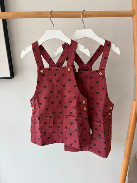 Piupiuchick Pink/Black Hearts Short Dress with Straps