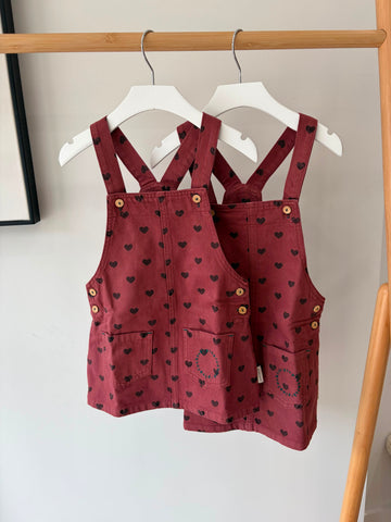 Piupiuchick Pink/Black Hearts Short Dress with Straps