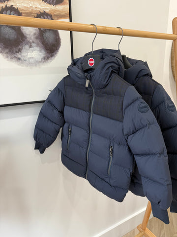 Colmar Navy Contrast Insert Hooded Quilted Coat 3464-7z0-68