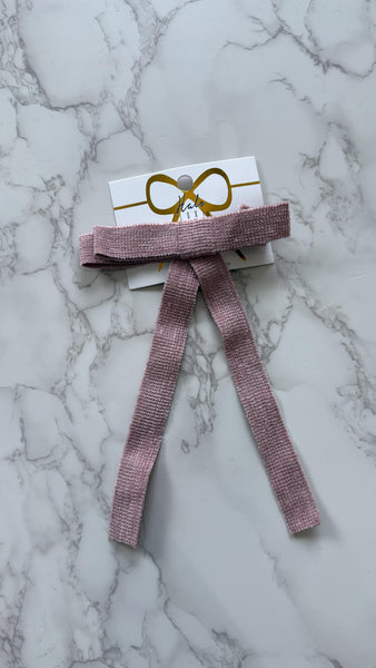 Halo Luxe Dusty Pink Abigail Luxe Corduroy Longtail Clip