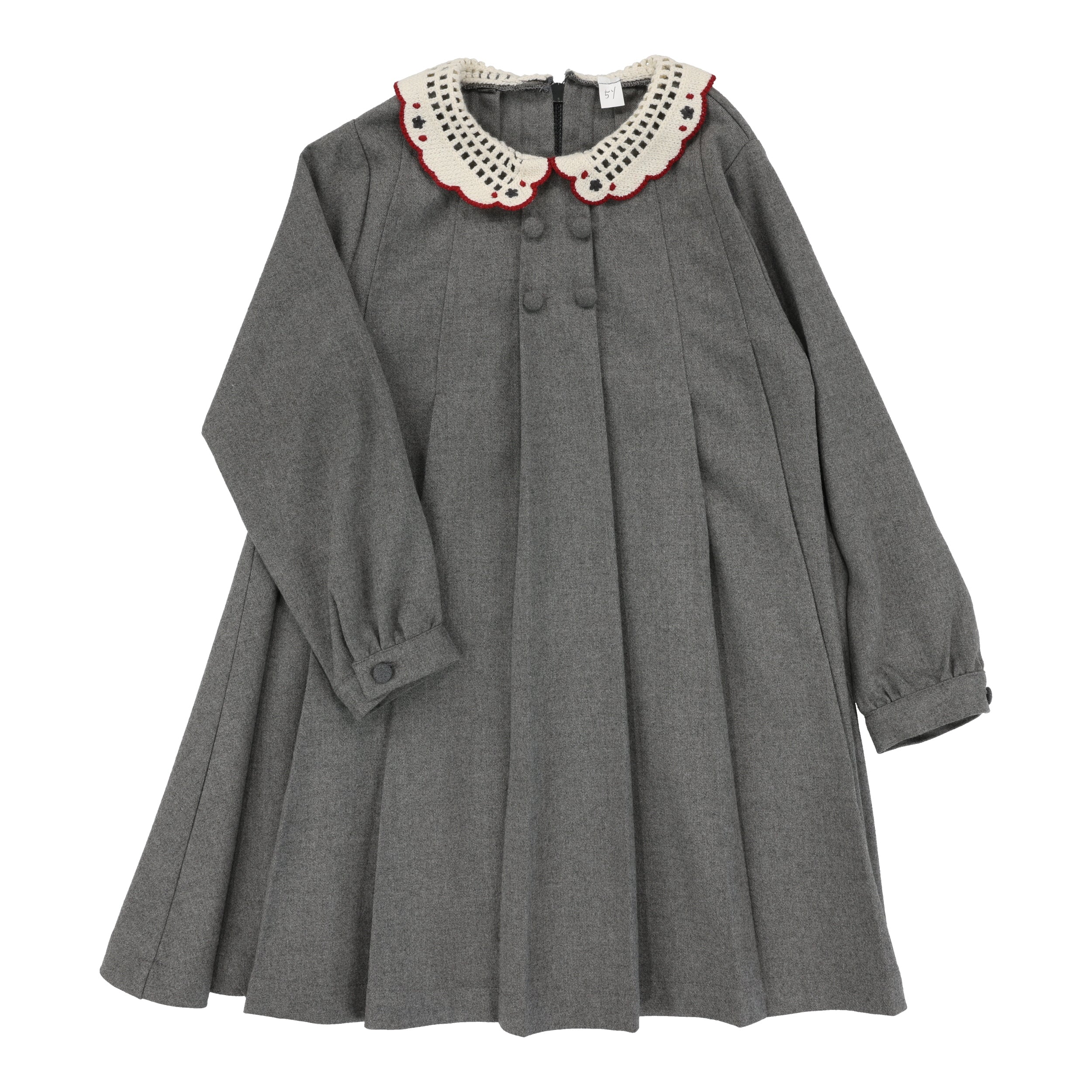 grey crochet dress Grey Crochet Flower Collared Knit Mini Dress self-portrait-US