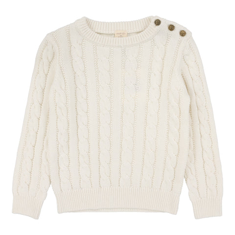 Lil Legs Analogie Cream Cable Knit Sweater DCKSW-CRE