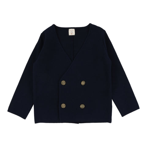 Lil Legs Analogie Navy Double Breasted Knit Blazer DDBKB-NAVY