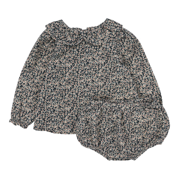Lil Legs Analogie Dusty Blue Daisy Floral Toddler Set