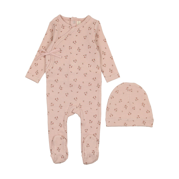 Lilette Shell Pink Dainty Floral Footie Set