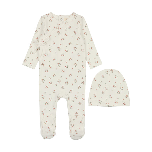 Lilette Winter White Dainty Floral Footie Set