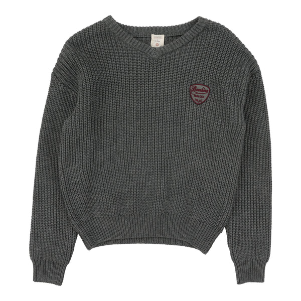 Lil Legs Analogie Mid Grey Knit V-Neck Sweater DKVNS-MGRY
