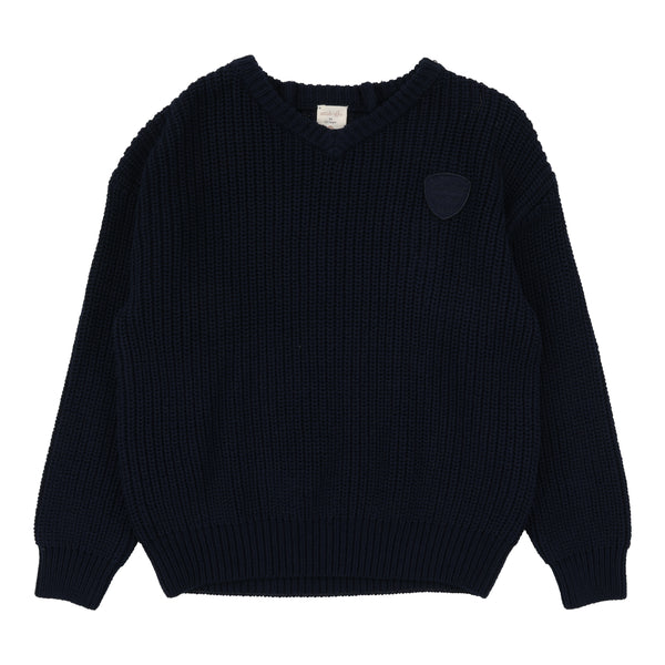 Lil Legs Analogie Navy Knit V-Neck Sweater DKVNS-NAVY