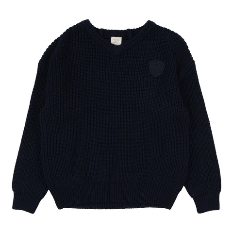 Lil Legs Analogie Navy Knit V-Neck Sweater DKVNS-NAVY