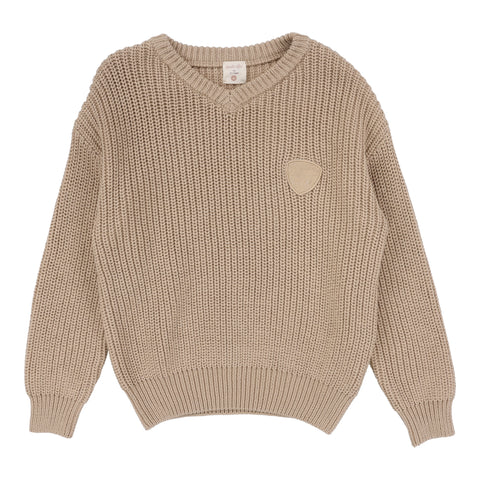 Lil Legs Analogie Oat Knit V-Neck Sweater DKVNS-OAT