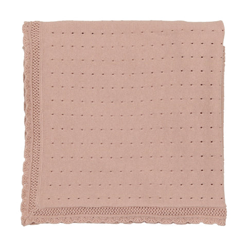 Lilette Pink Dotted Open Knit Blanket