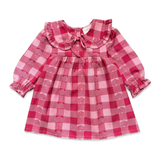 Louis Louise Pink/Burgundy Check Heart Tunic + Bloomer