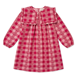 Louis Louise Pink/Burgundy Check Heart Celcia Dress