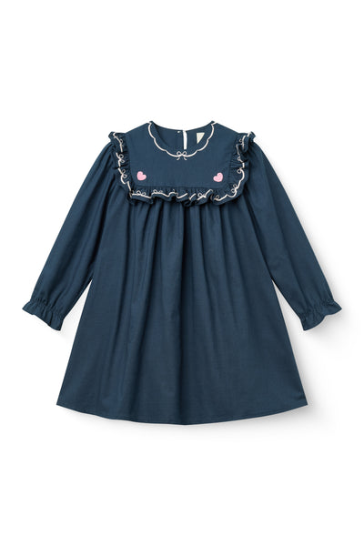 Copenhagen Colors Navy Frill Embroidered Dress