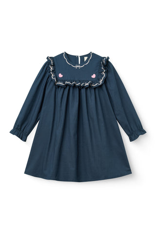 Copenhagen Colors Navy Frill Embroidered Dress