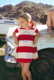 Coco Blanc Red Stripe Short Sleeve A-line Dress