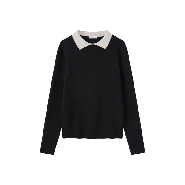 Coco Blanc Back/Cream Collared Sweater