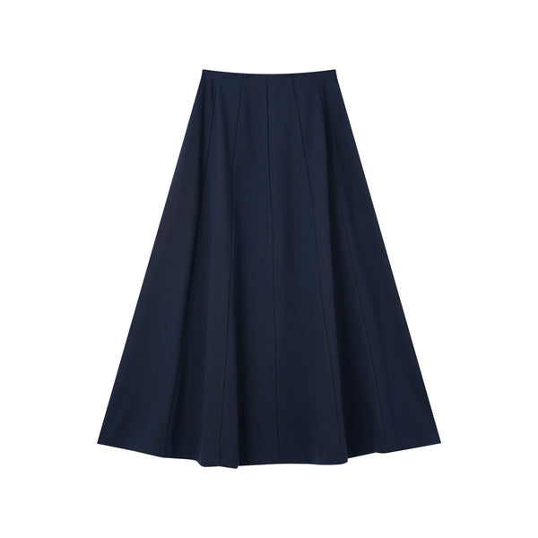 Coco Blanc Navy Jersey Paneled Skirt
