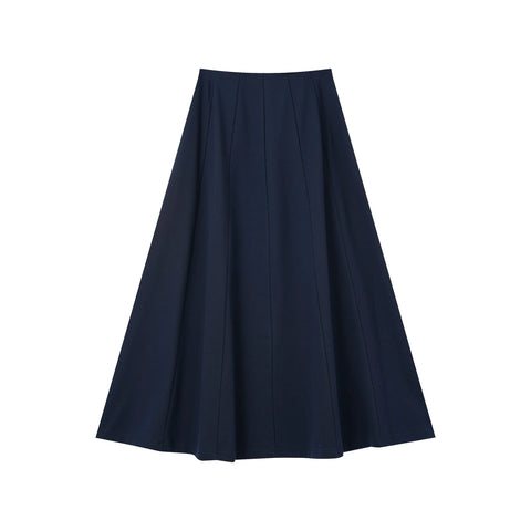 Coco Blanc Navy Jersey Paneled Skirt