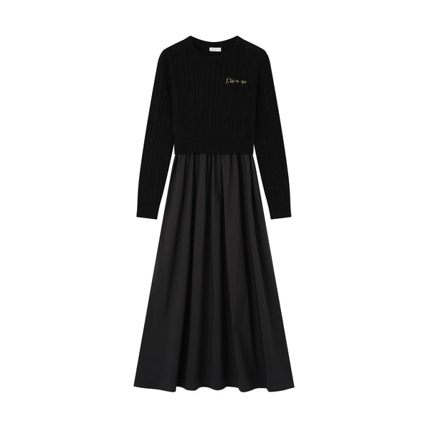 Coco Blanc Black Cabled Robe