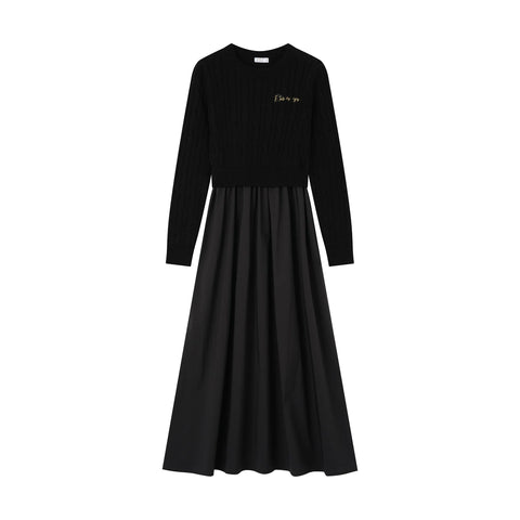 Coco Blanc Black Cabled Robe
