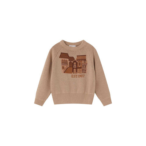 Coco Blanc Tan Graphic Sweater