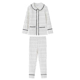 Coco Blanc Blue Printed Collar Pajamas