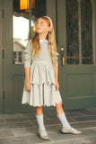 Coco Blanc Light Grey Scalloped Skirt