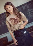 Coco Blanc Tan Graphic Sweater