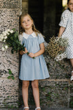 Lil Legs Analogie Light Blue Windowpane SS Dress