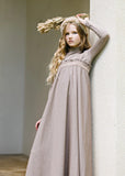 Lil Legs Analogie Misty Oat Embroidered Maxi Mockneck Set